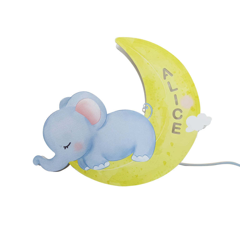 Personalized Name Elephant Wall Light for Kids Room Birthday Gift for Kids - soufeelmy