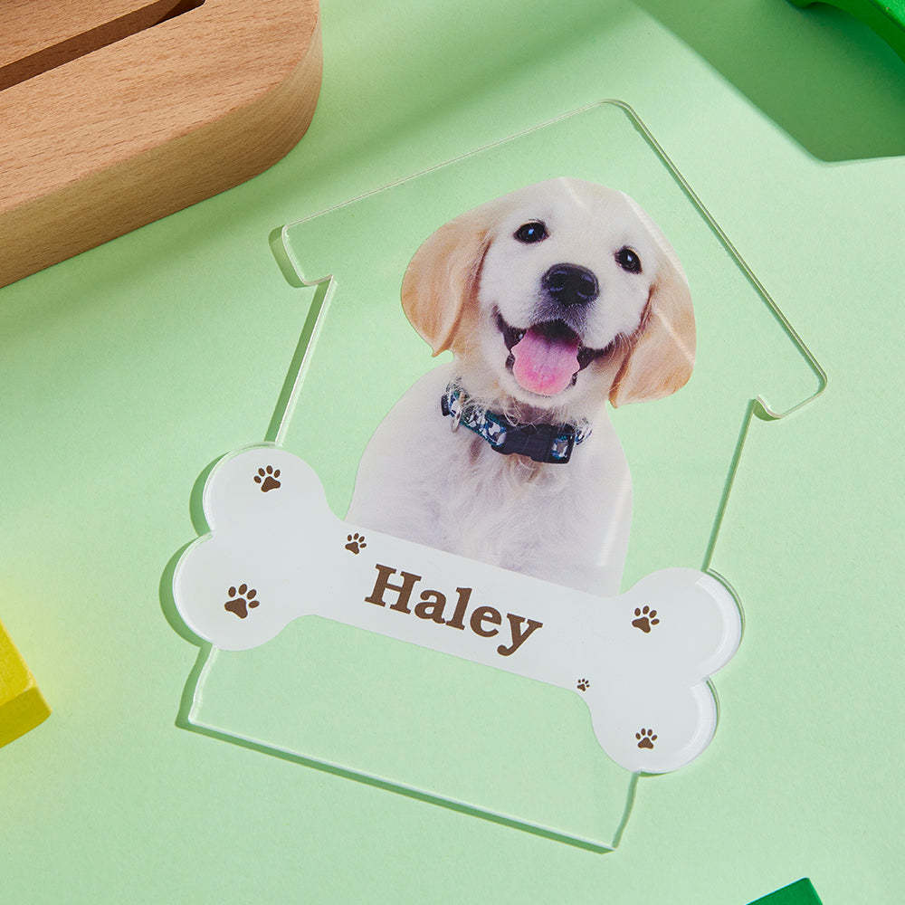 Custom Photo Engraved Puppy Night Light Personalized House Acrylic Lamp Gift for Pet Lover - soufeelmy