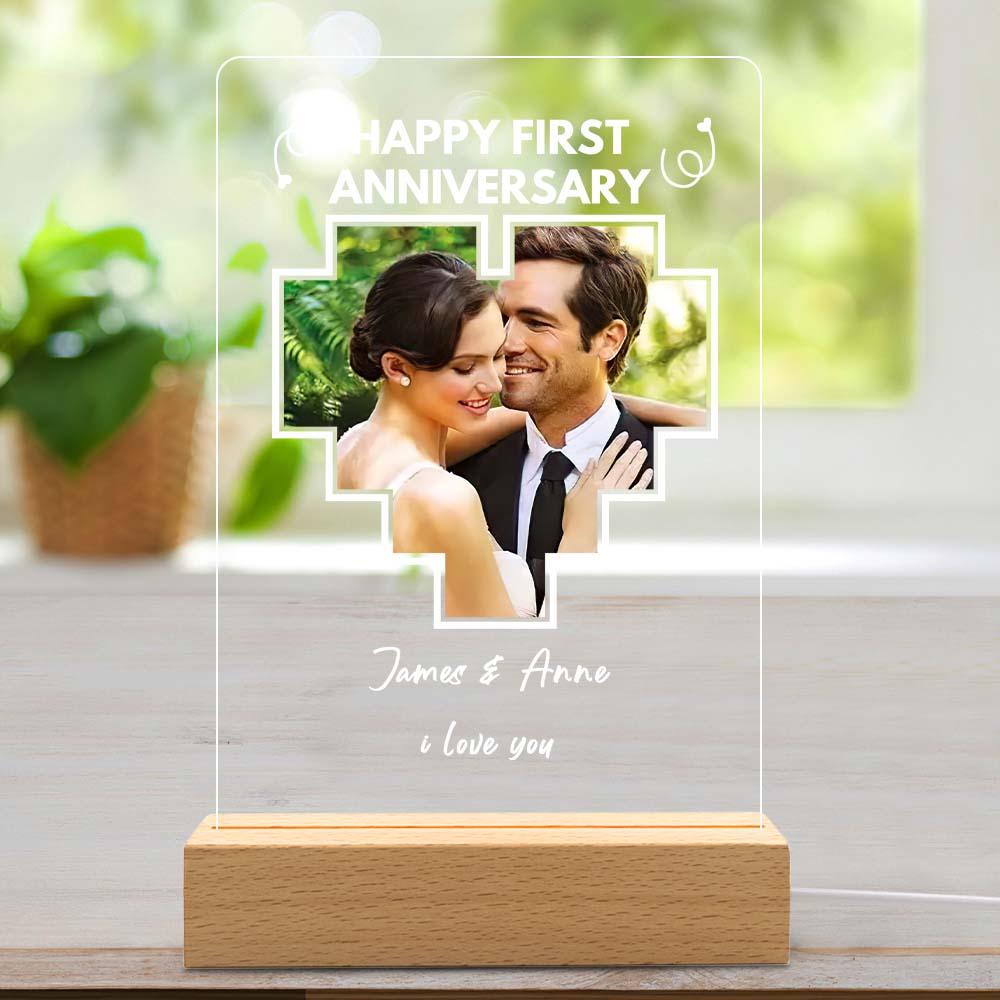 Custom Photo Led Light Anniversary Gift Personalized Photo Lamp Anniversary Gift Custom 3d Led Lamp Acrylic Night Light - soufeelmy