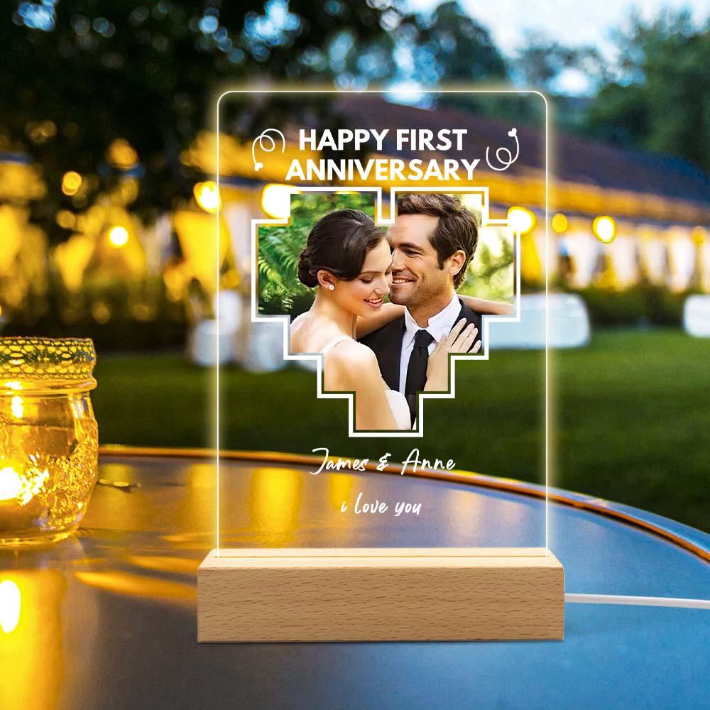 Custom Photo Led Light Anniversary Gift Personalized Photo Lamp Anniversary Gift Custom 3d Led Lamp Acrylic Night Light - soufeelmy