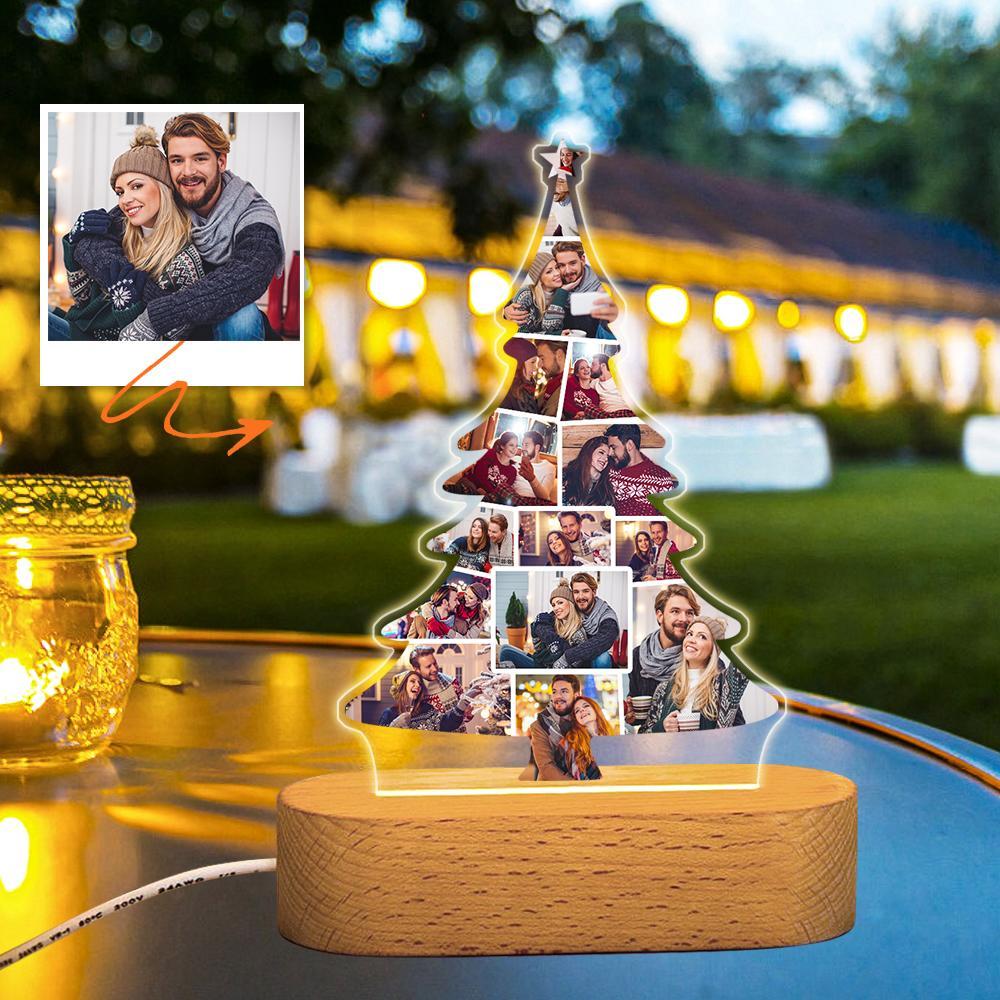 Custom Christmas Tree Photo Lights Personalized Gifts With Pictures Night Light Home Decor Gift For Christmas - soufeelmy