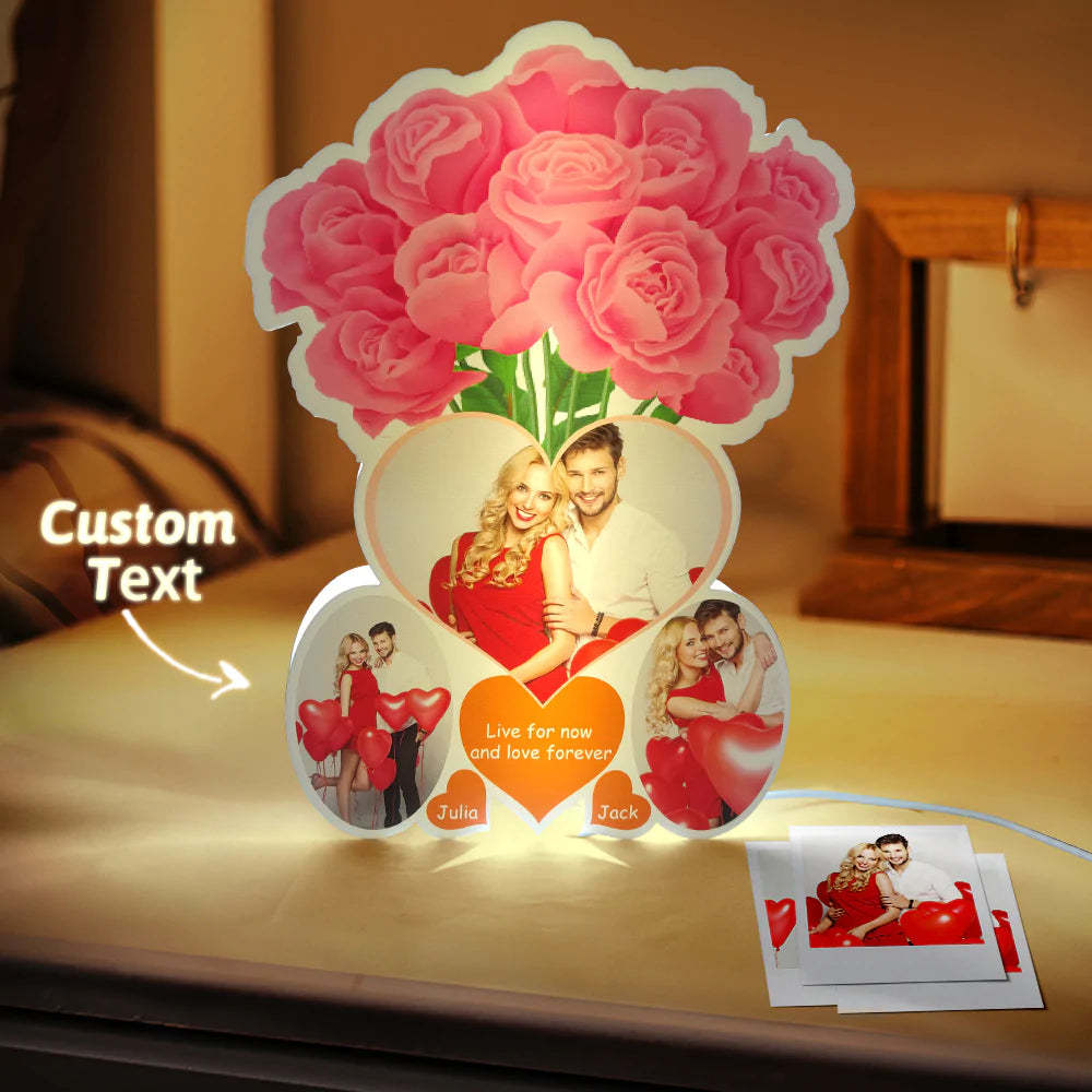 Personalized Rose Photo Lights Gift for Lover - soufeelmy