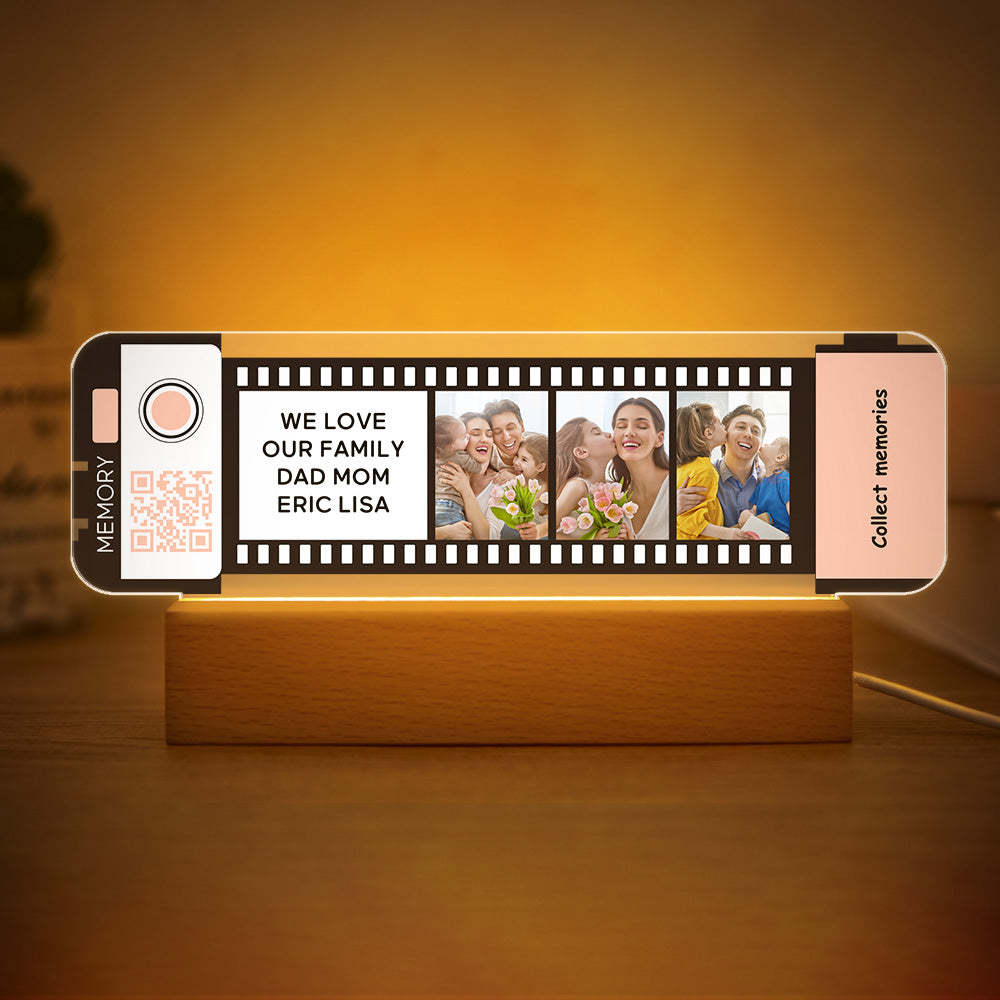 Custom QR code Acrylic Filmstrip Plaque Night Light Gift for Family - soufeelmy