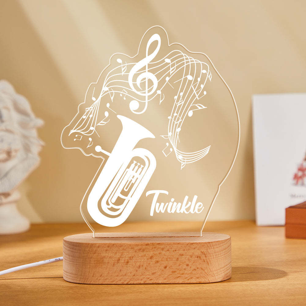 Custom Acrylic Engraved Instrument Night Light Personalized 3D Printed Colorful Lamp Birthday Gift - soufeelmy