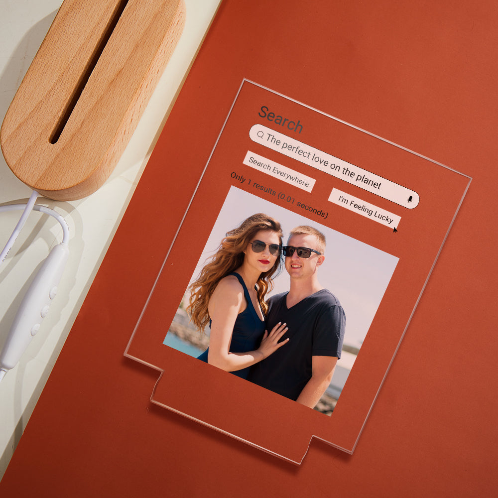 Custom Photo Google Search Colorful Lamp Acrylic 3D Printed Night Light Proposal Anniversary Day Gift - soufeelmy