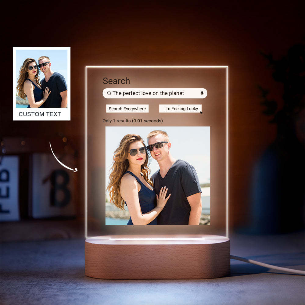 Custom Photo Google Search Colorful Lamp Acrylic 3D Printed Night Light Proposal Anniversary Day Gift - soufeelmy