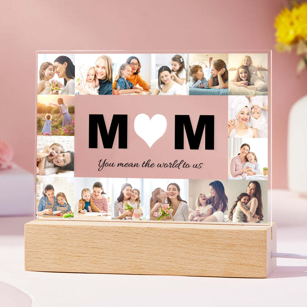 Custom Photo Acrylic Light Engraved Night Lights Home Ornaments Gift for Mom - soufeelmy