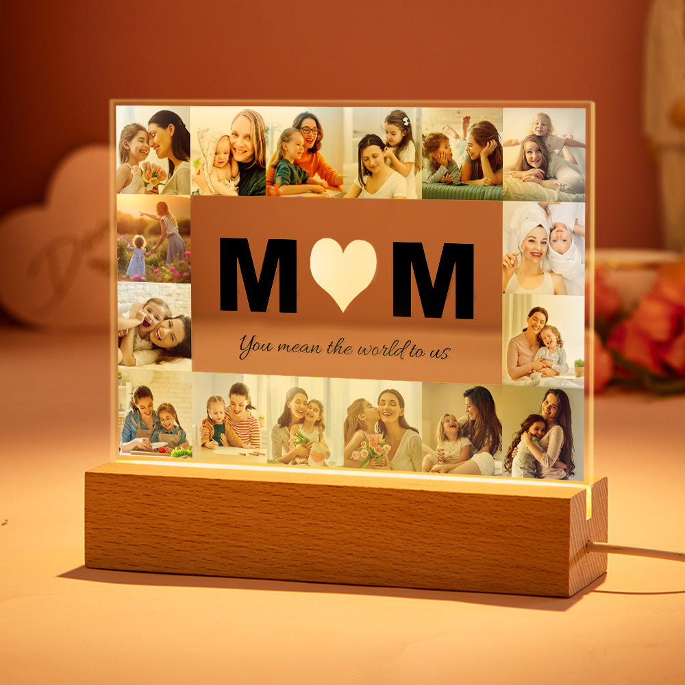 Custom Photo Acrylic Light Engraved Night Lights Home Ornaments Gift for Mom - soufeelmy