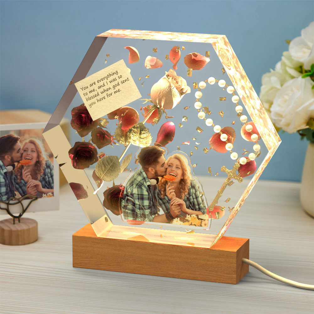 Custom Photo Engraved Night Light Love Commemoration Epoxy Gifts - soufeelmy