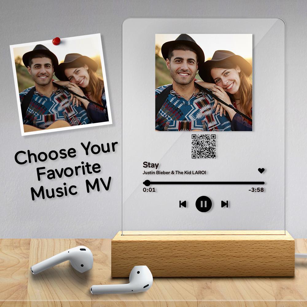 Custom Music Plaque Lamp Couples Gift Special Song MV For Special Occasions