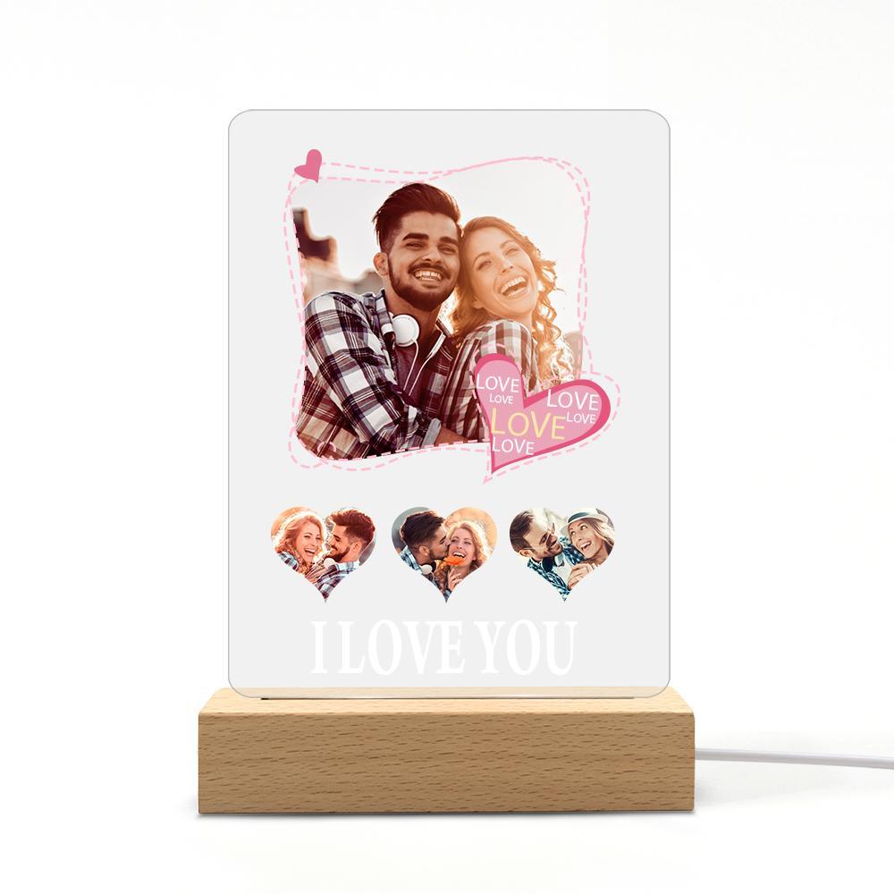 Custom Photo Night Light Engraved Love Lamp for Couple Gift - soufeelmy