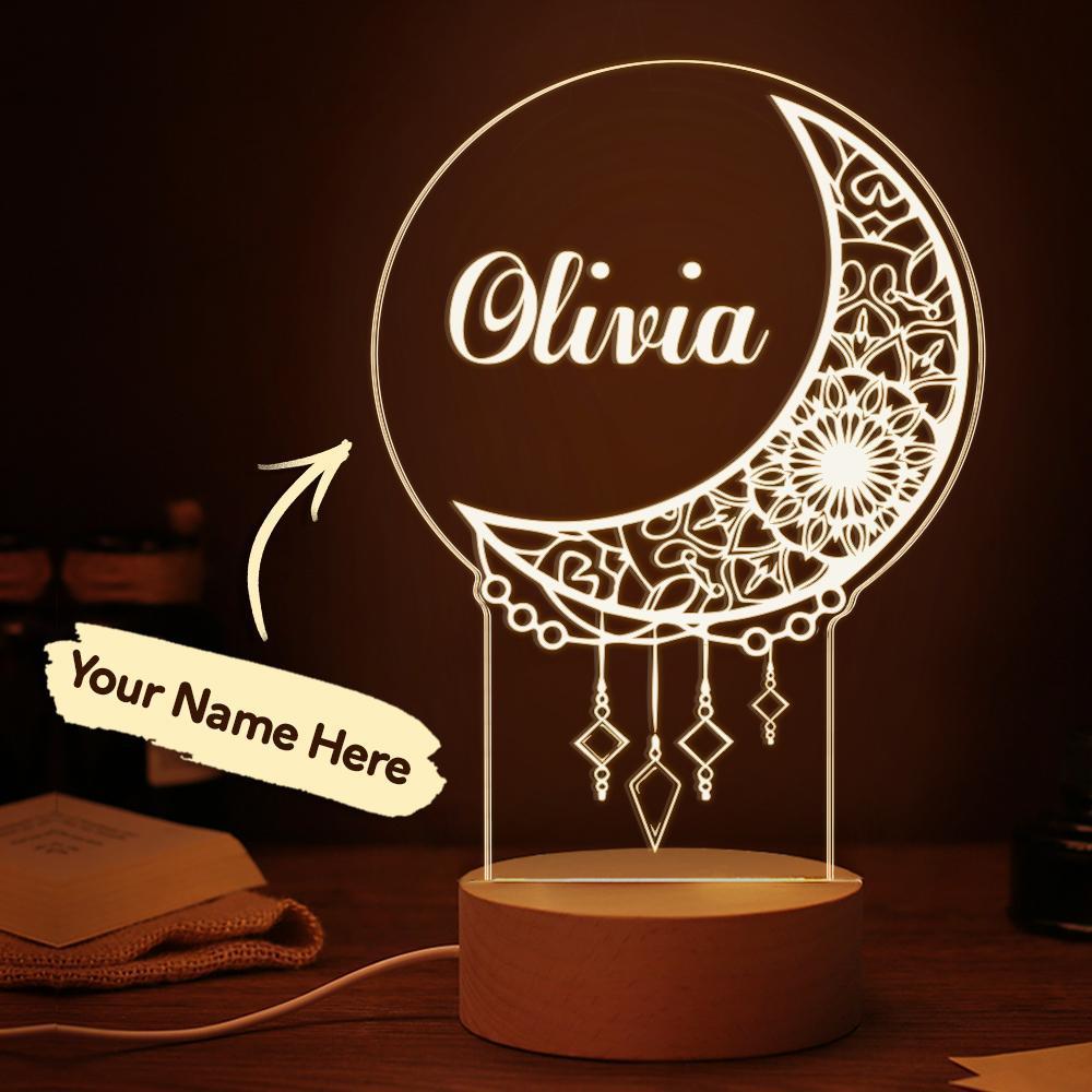 Custom Dreamcatcher Desk Bedside Lamp Custom Night Light Personalized Moon Lamp
