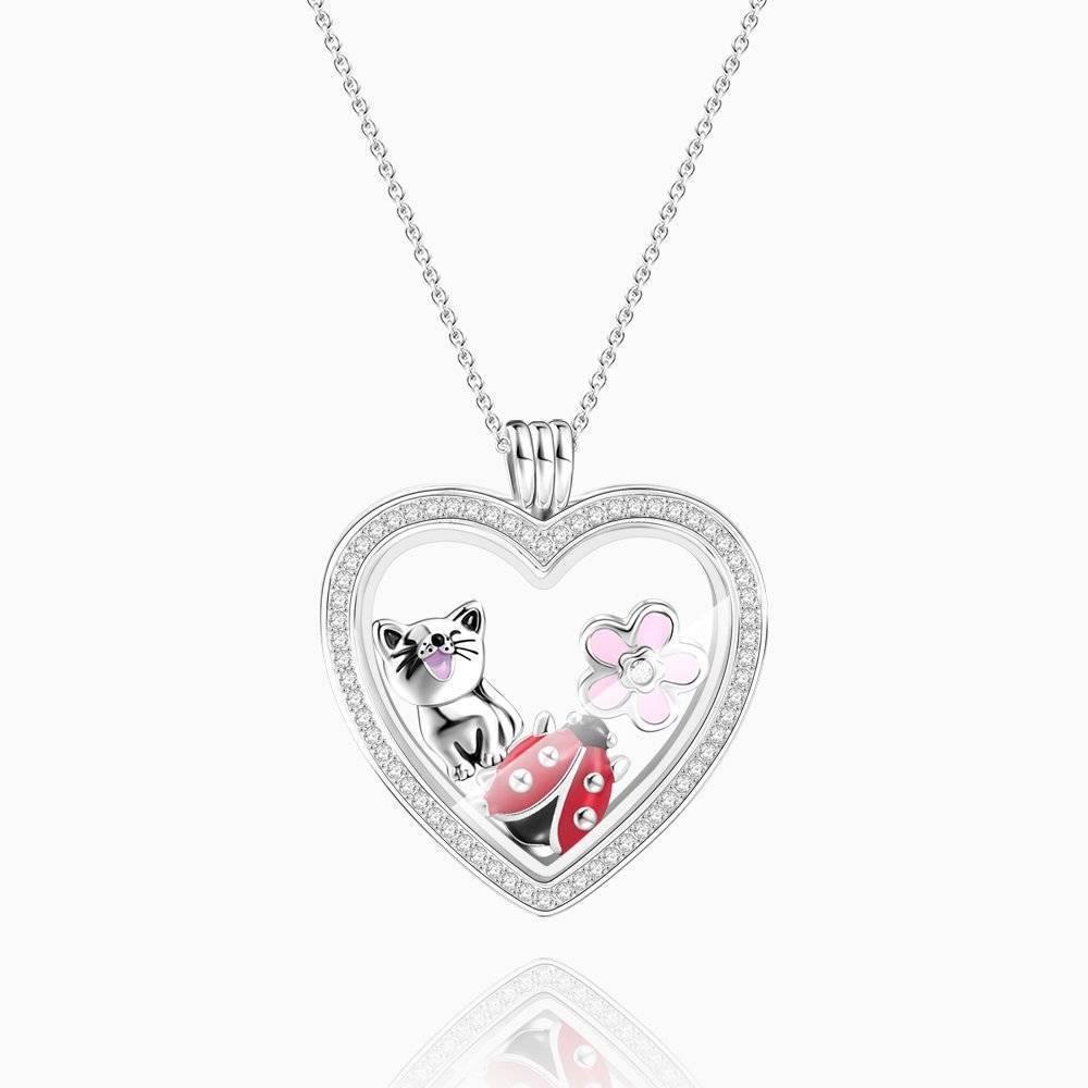 Heart - Large Locket Necklace Silver