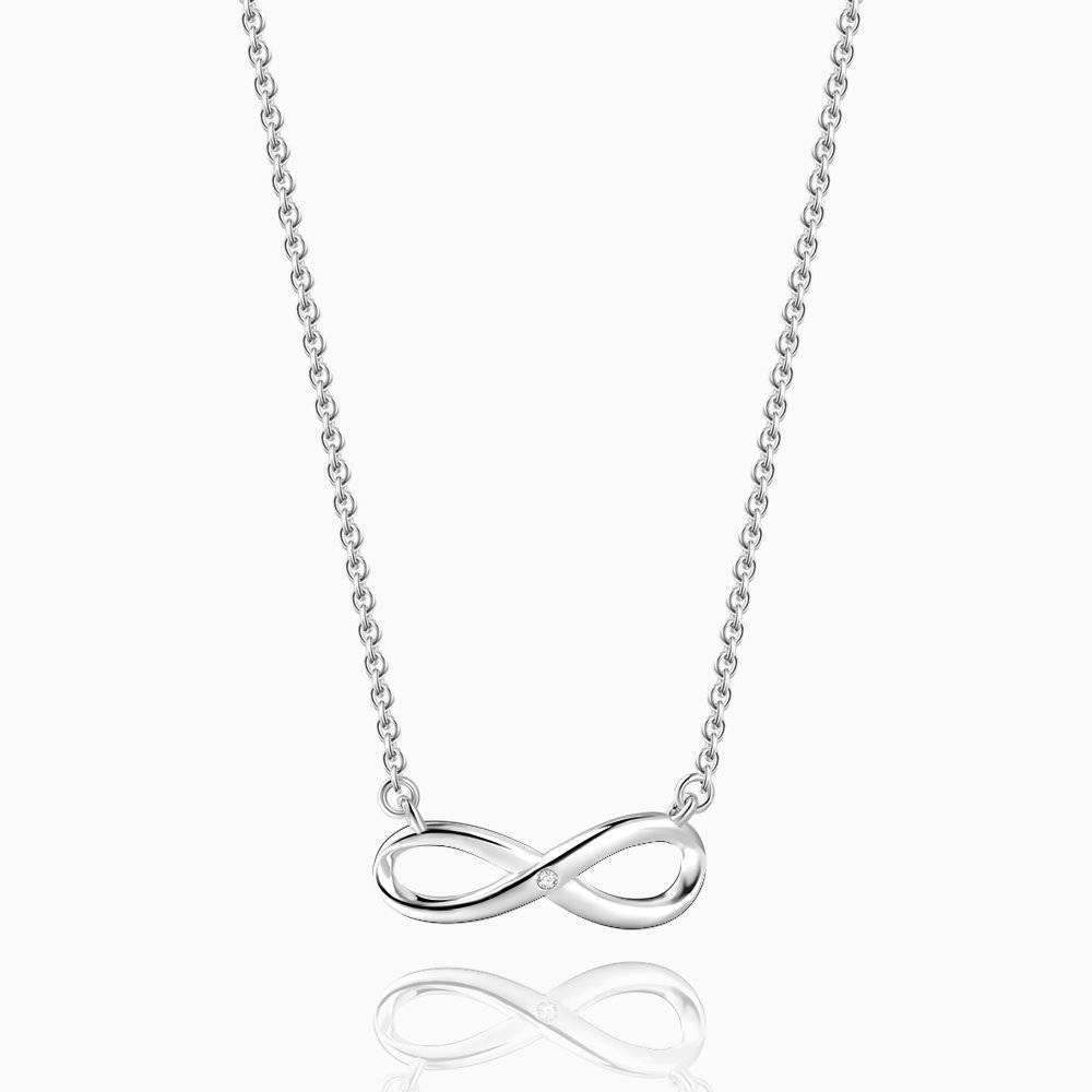 Infinity Love Necklace with Swarovski Crystal Silver - soufeelus