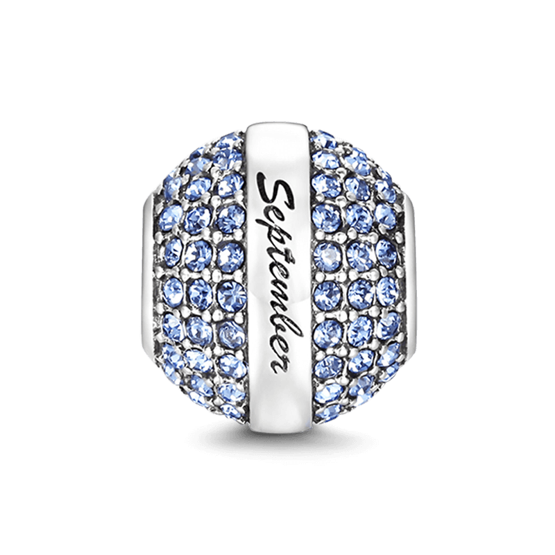 September Birthstone Swarovski Crystal Charm Silver - 
