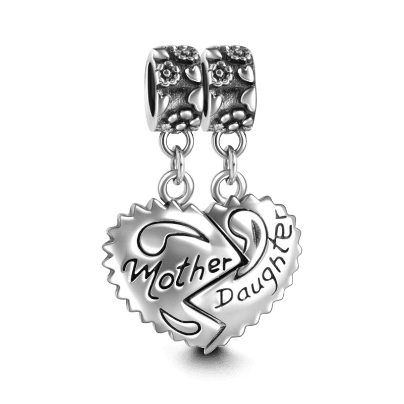 Mother Daughter Dangle Charm Silver - soufeelus
