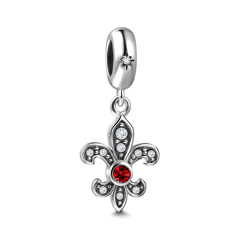 Fleur-de-lis Dangle Charm Silver - soufeelus