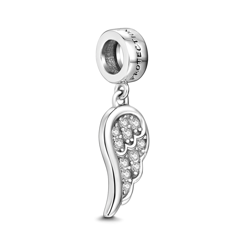 Wing - Protection Dangle Charm Silver - soufeelus