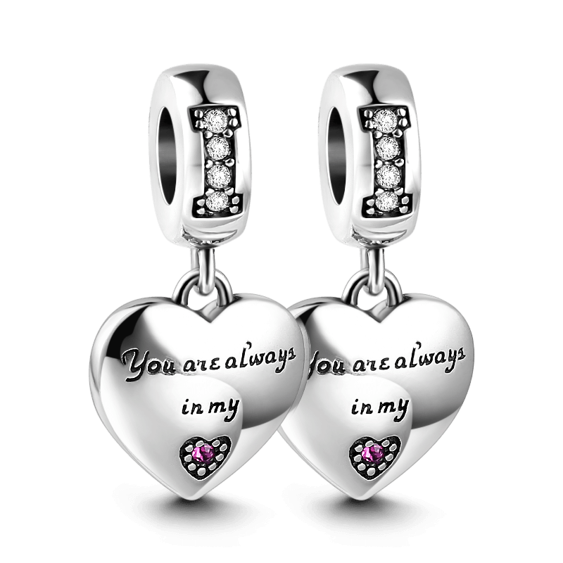 Mother Love Daughter Dangle Charm Silver - 