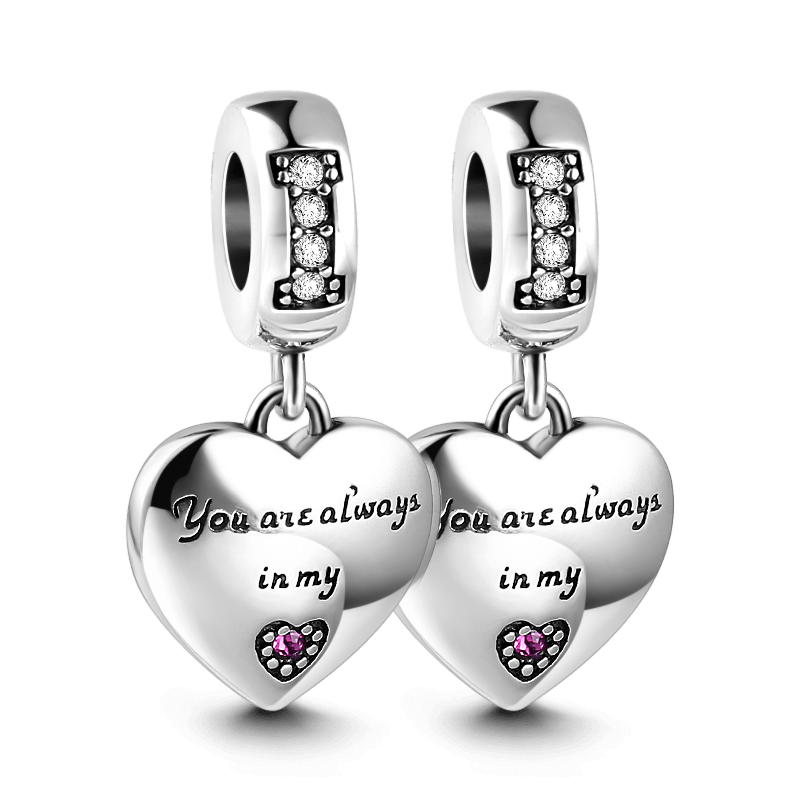 Mother Love Daughter Dangle Charm Silver - soufeelus