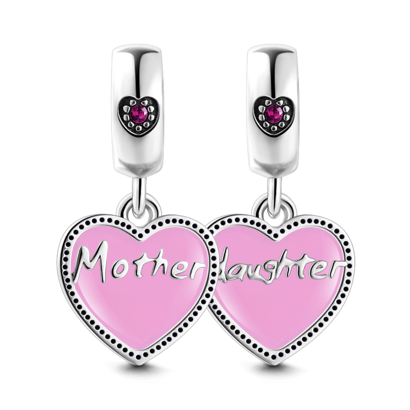 Mother Love Daughter Dangle Charm Silver - soufeelus