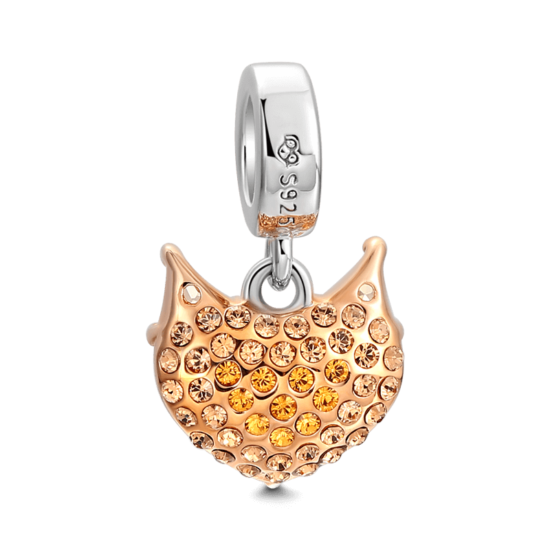 Fox Dangle Charm Rose Gold Plated Silver - soufeelus