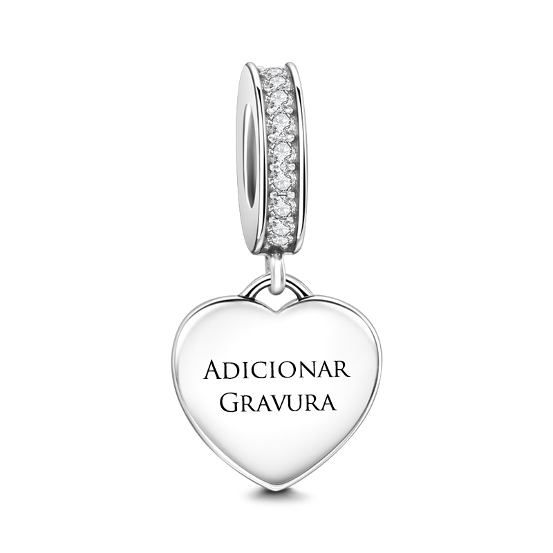 You are in My Heart Engraved Dangle Charm Silver - soufeelus