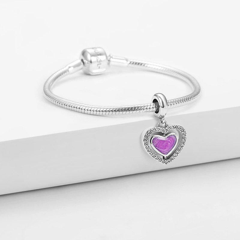 I Love You to the Moon and Back Dangle Charm Silver - soufeelus