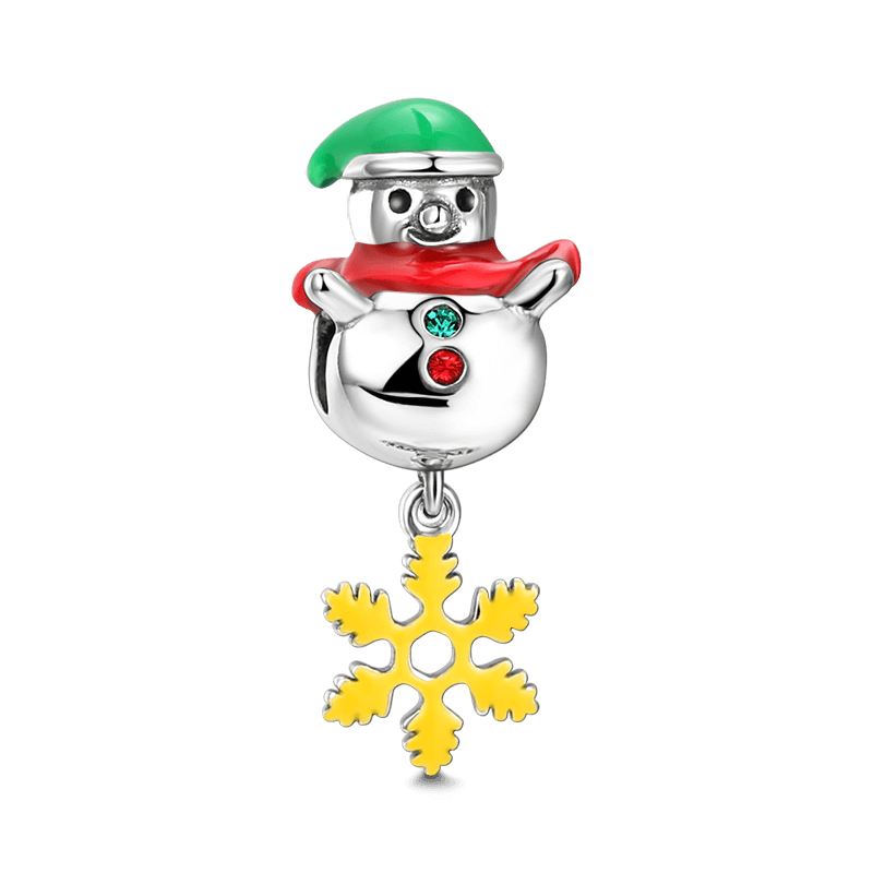 Snowman and Snowflake Charm Silver - soufeelus