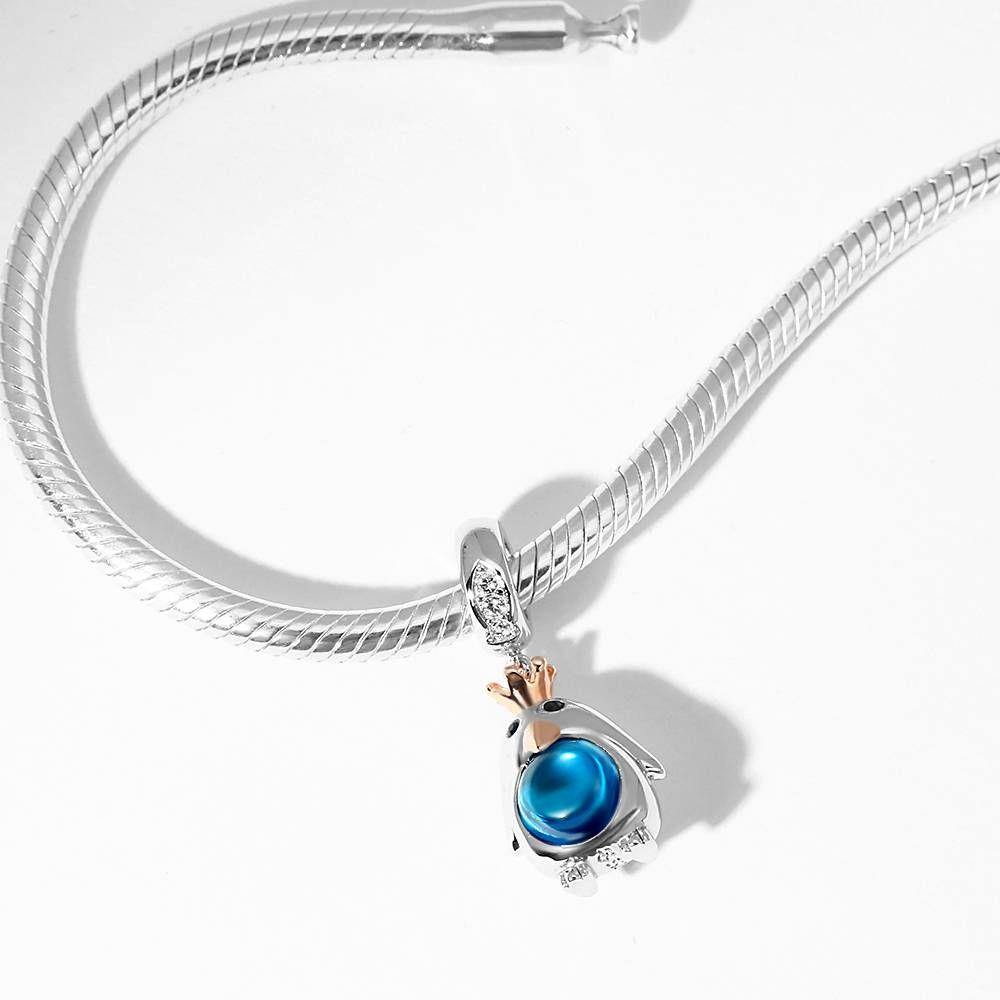 Penguin Dangle Charm Rose Gold Plated Silver - soufeelus