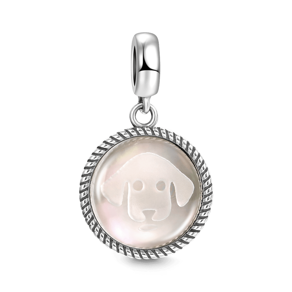 Cute Dog Dangle Charm Silver - soufeelus