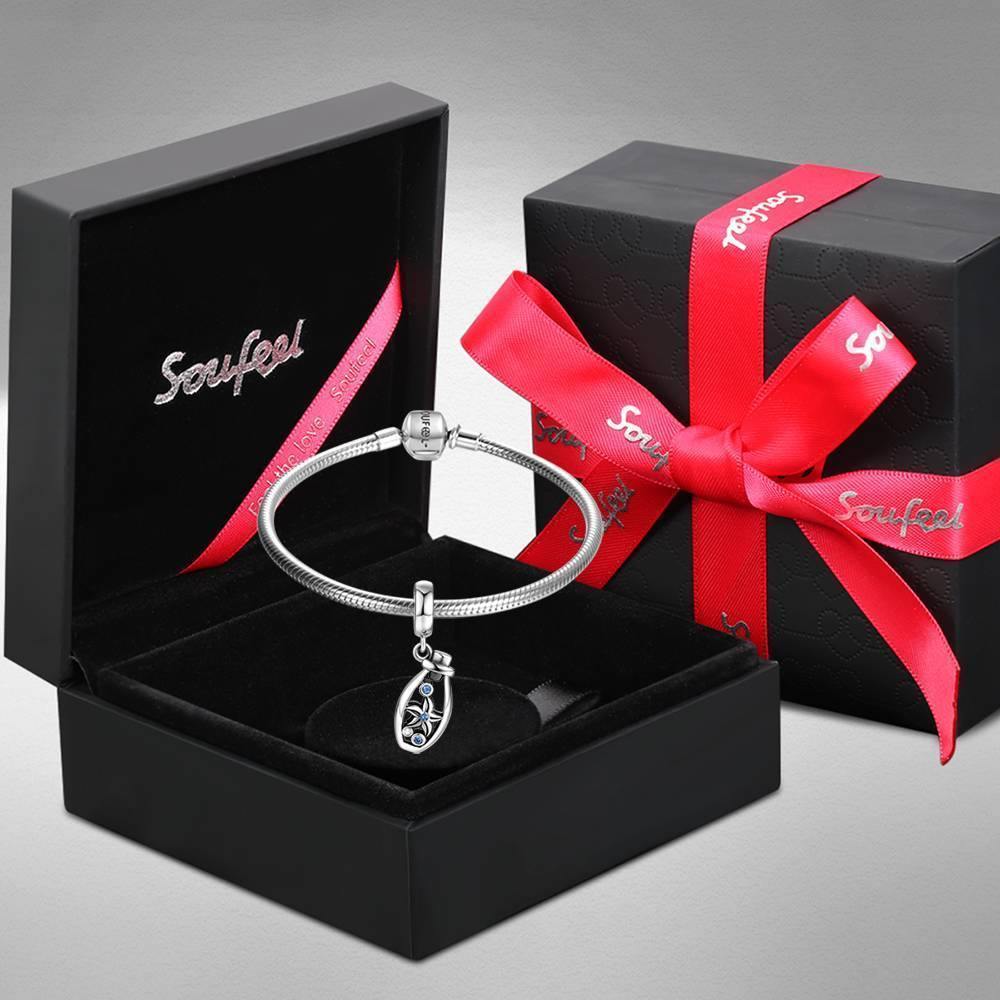 Wishing Bottle Charm Blue Silver - soufeelus