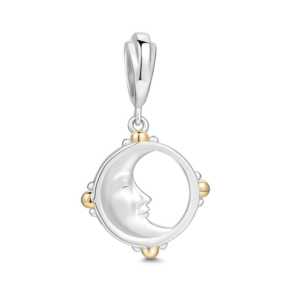 Buddha Face Dangle Charm 14k Gold Plated Silver - 