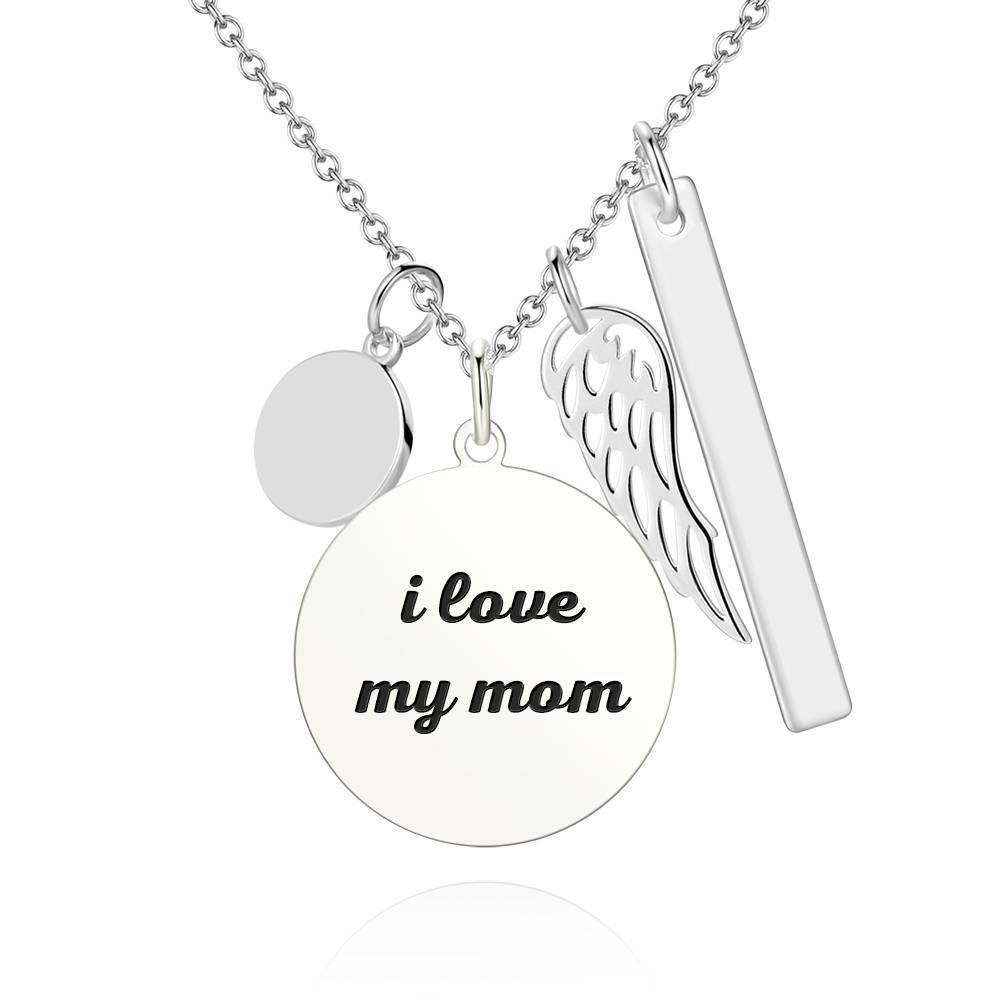 Women's Photo Engraved Tag Necklace with Engraving Silver - 