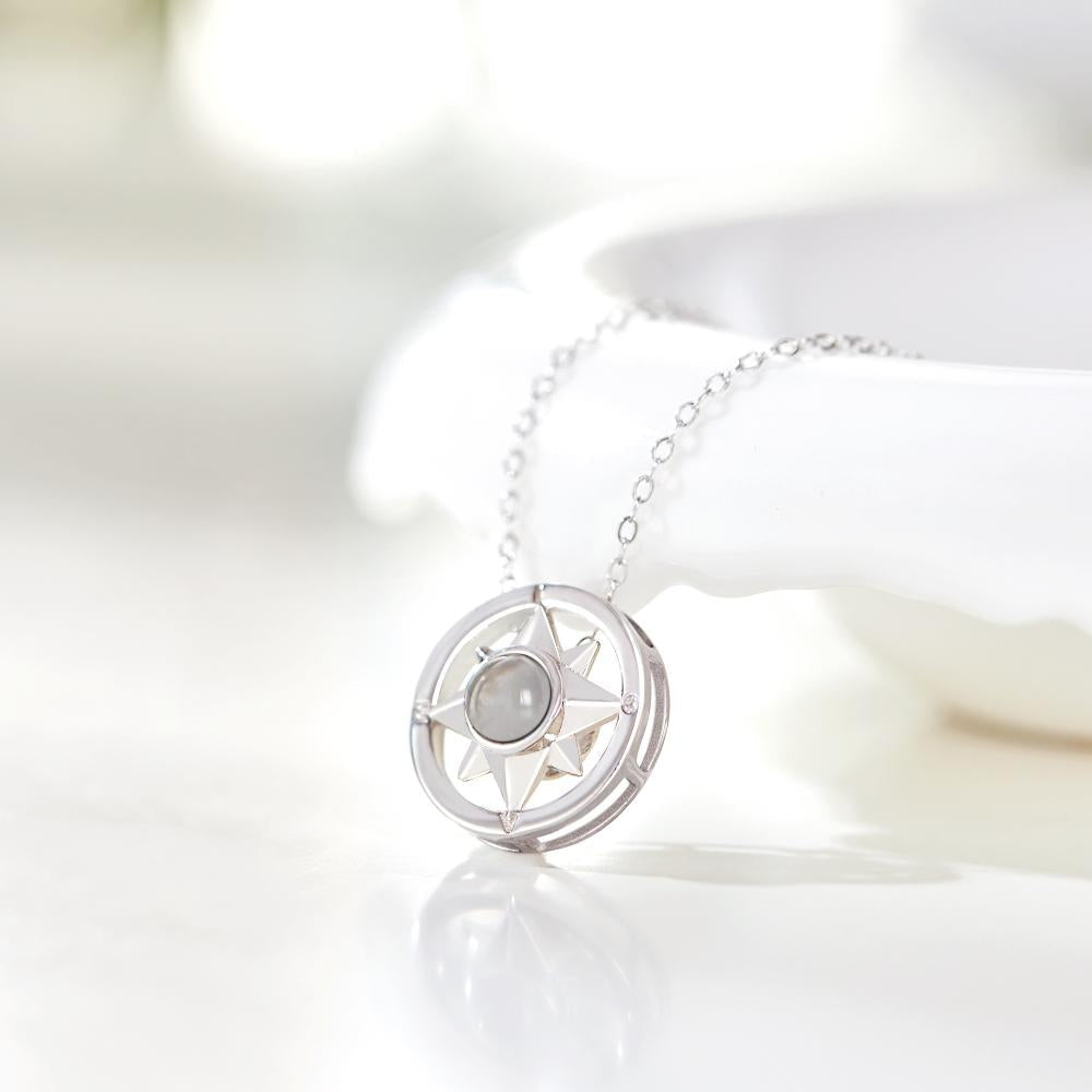 Custom Photo Projection Necklace Compass Creative Gifts - soufeelmy