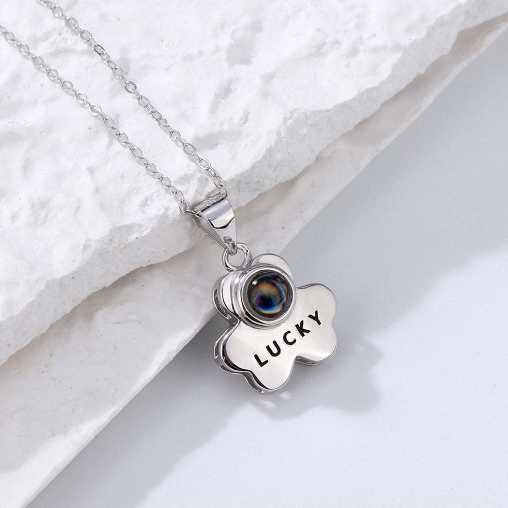 Custom Projection Necklace Lucky Bear Photo Necklace for Her - soufeelmy