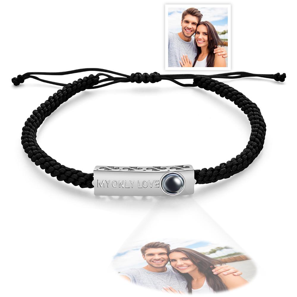 Custom Projection Photo Bracelet My Only Love Unique Couple Gifts - soufeelmy