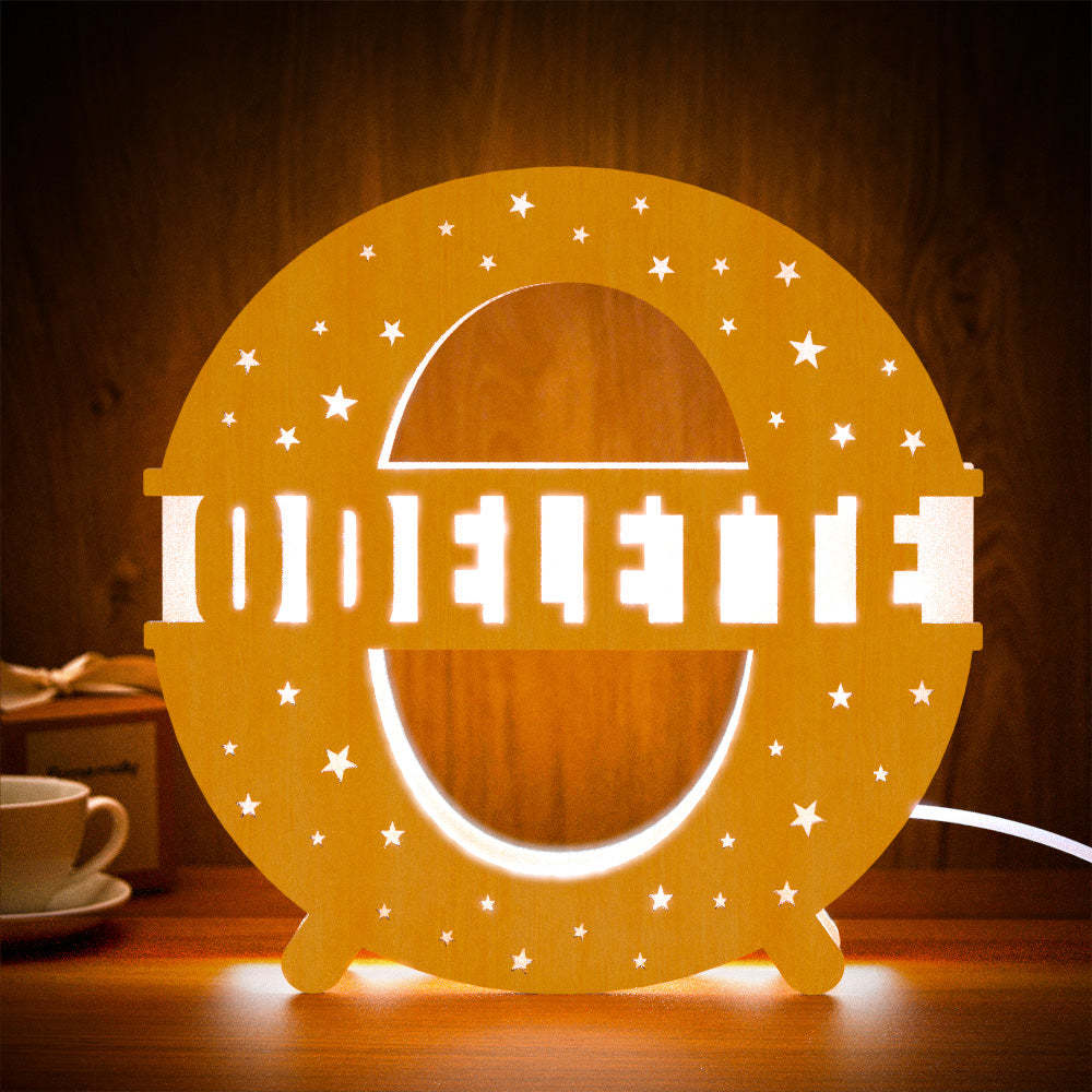 Personalized Initial Name Wooden Night Light Custom Letter Lamp Room Decor - soufeelmy