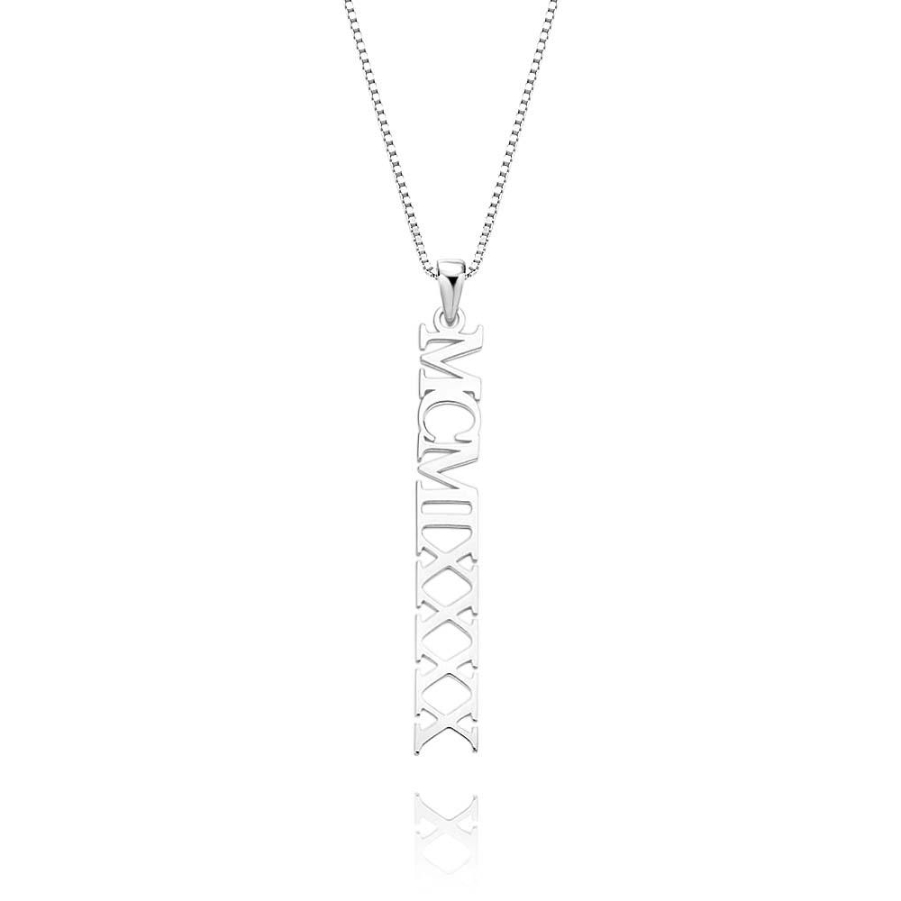 Personalized Roman Numerals Necklace Roman Numeral Pendant Birth Year Jewellery Custom Date Wedding Gifts Anniversary Gifts For Her - soufeelmy