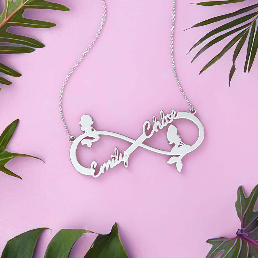 Custom Name Necklace Mermaid Infinity Symbol Necklace -