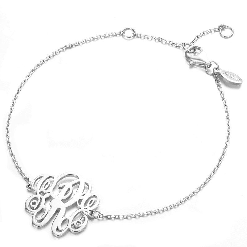 Monogram Bracelet Silver - Length Adjustable - soufeelus