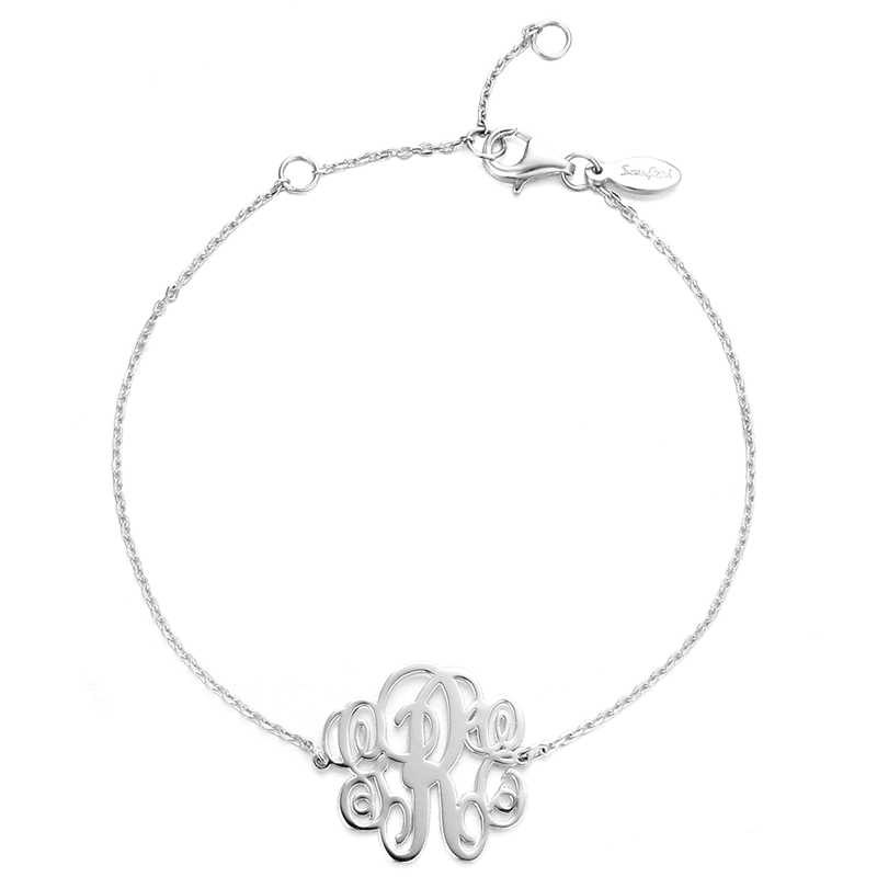 Monogram Bracelet Gold Plated Silver - Length Adjustable - soufeelus