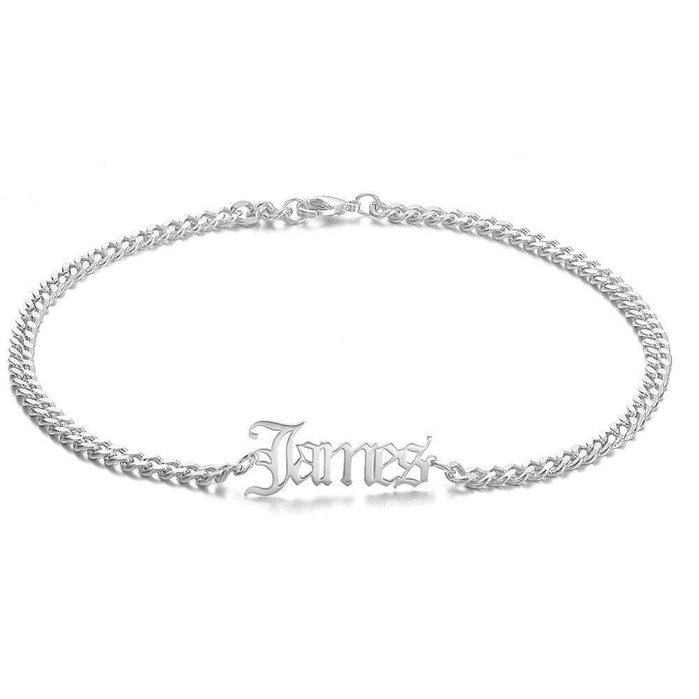 Custom Men’s Bracelet Dainty Name Bracelet Hypoallergenic Gift for Boyfriend - 14k Gold Plated - 