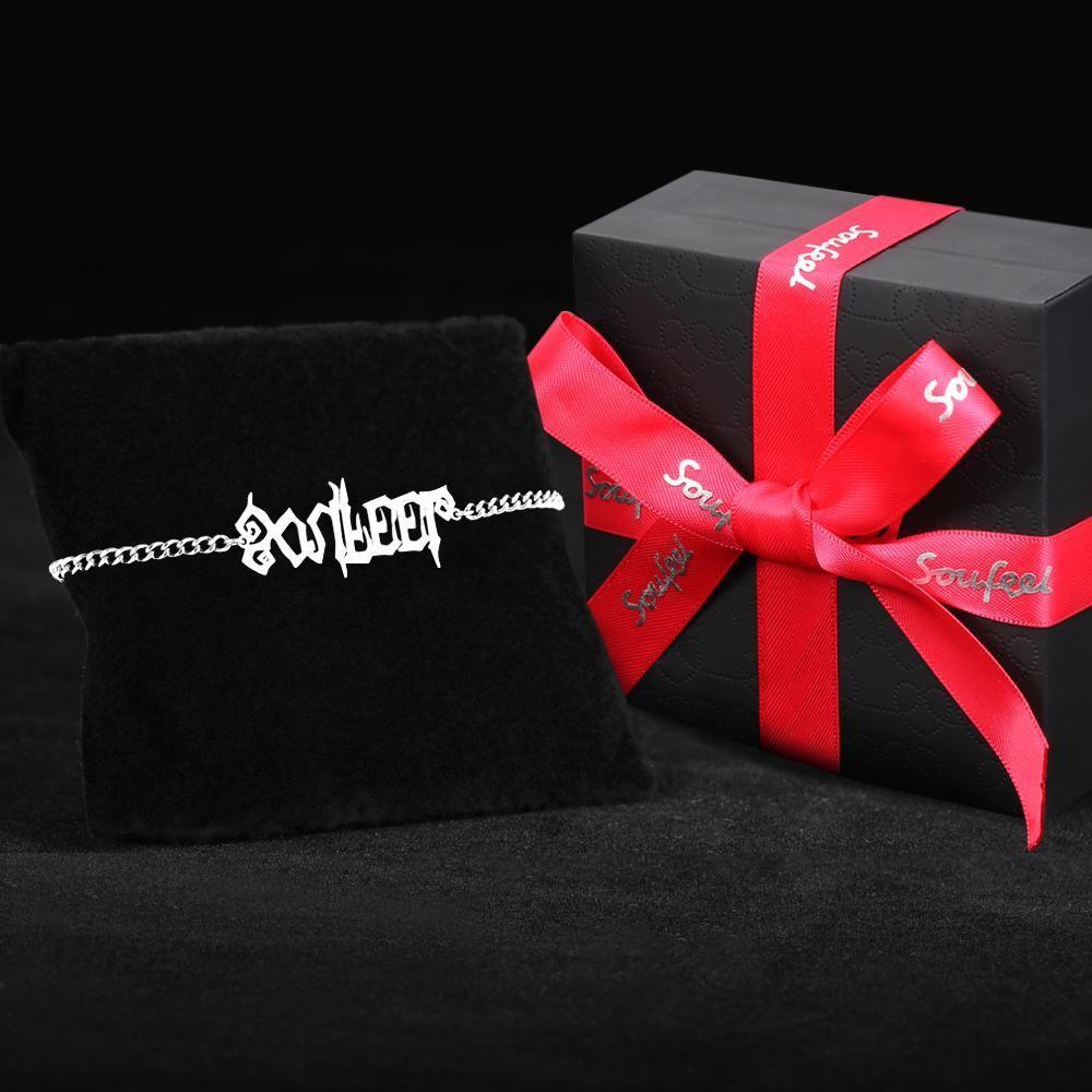 Custom Bracelet Name Bracelet Gifts Special Design Silver - 