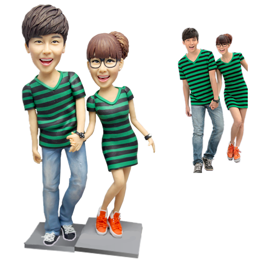 Fully Customizable 2 person Custom Bobblehead With Engraved Text - 