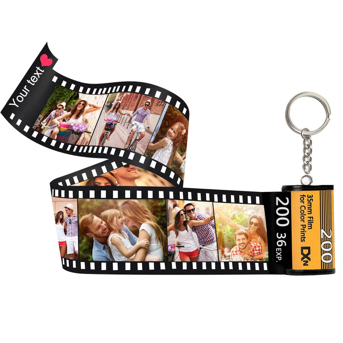 Custom Text For The Film Roll Keychain Personalized Picture Keychain with Reel Album Customized Gift for Christmas - soufeelmy