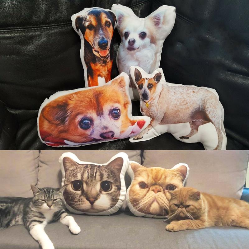Custom Photo Shaped Pillow Dog Portrait Pillow Cat Pillow Gift for Pet Lover