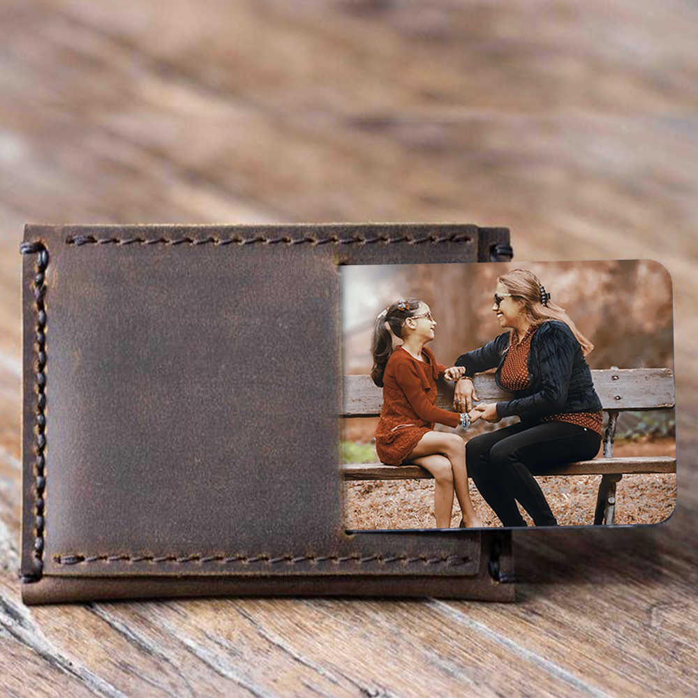 Custom Engraved Photo Wallet Card To My Mom Memorial Gift