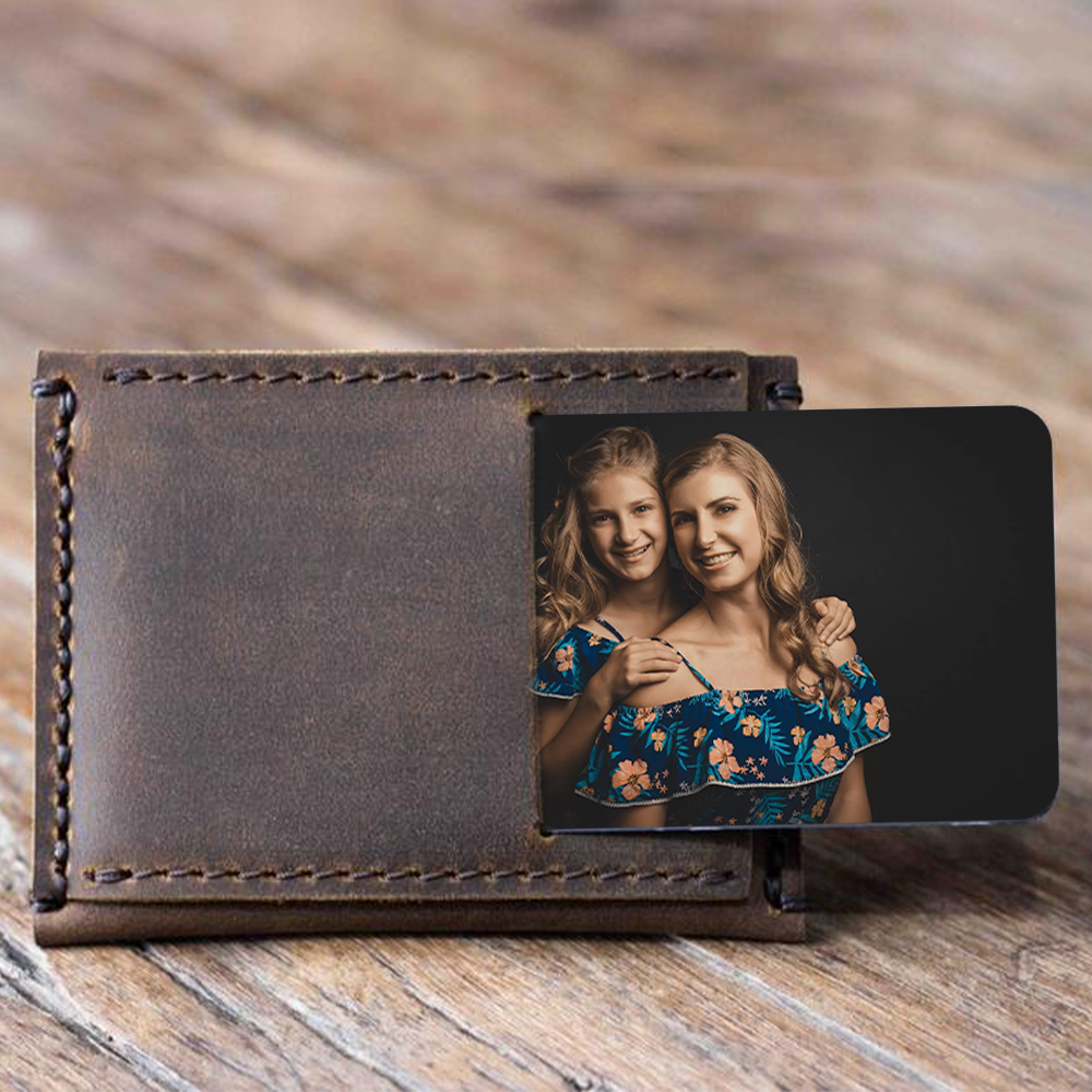 Custom Photo Engraved Name Wallet Card Ticket Gifts for Mom