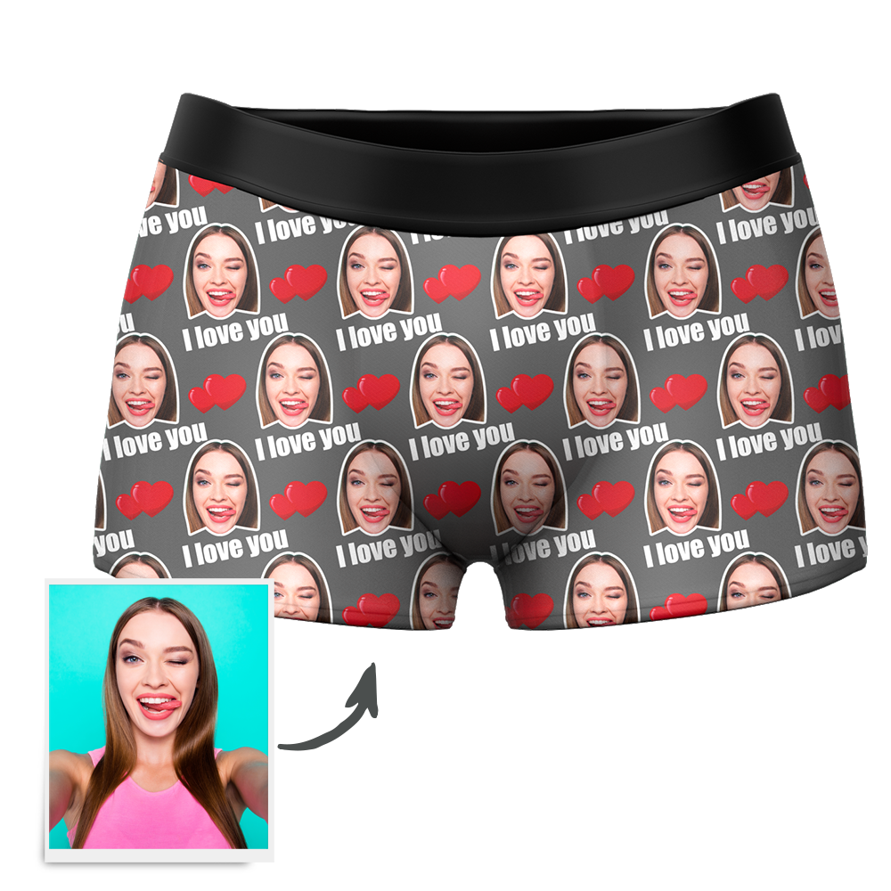 Couple Men's Custom Love Boxer Shorts 3D Online Preview